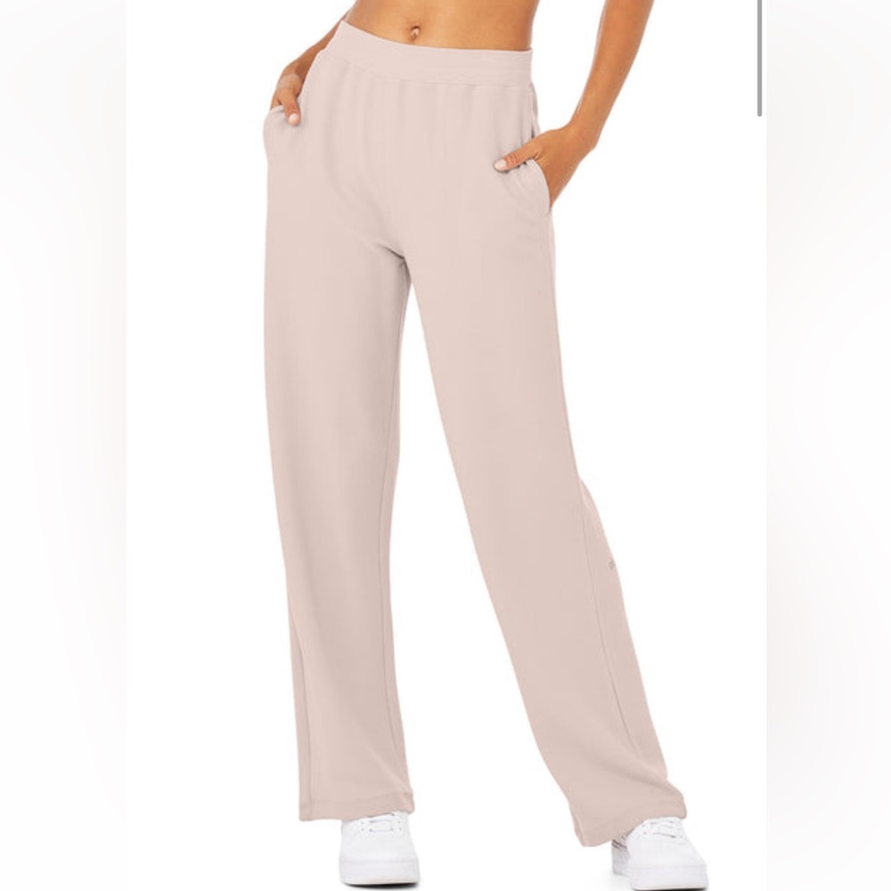 Pink Alo waffle knit pants